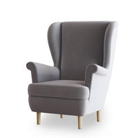 SESSEL LENTIO Ohrensessel Polstersessel, Hellgrau - Hellgrau, Holz/Holzwerkstoff (75/103/75cm) - MASSENO