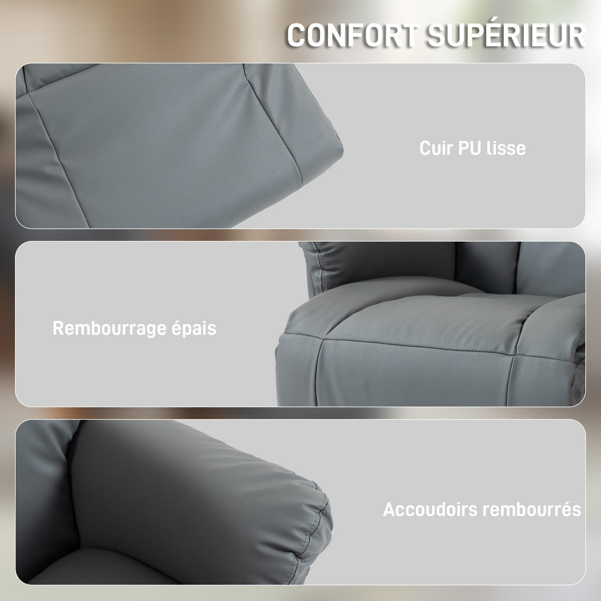 RELAXSESSEL DE-15439 360° drehbar mit 130° Neigung Grau - Grau, Metall (78/109/80cm) - ComfortXL