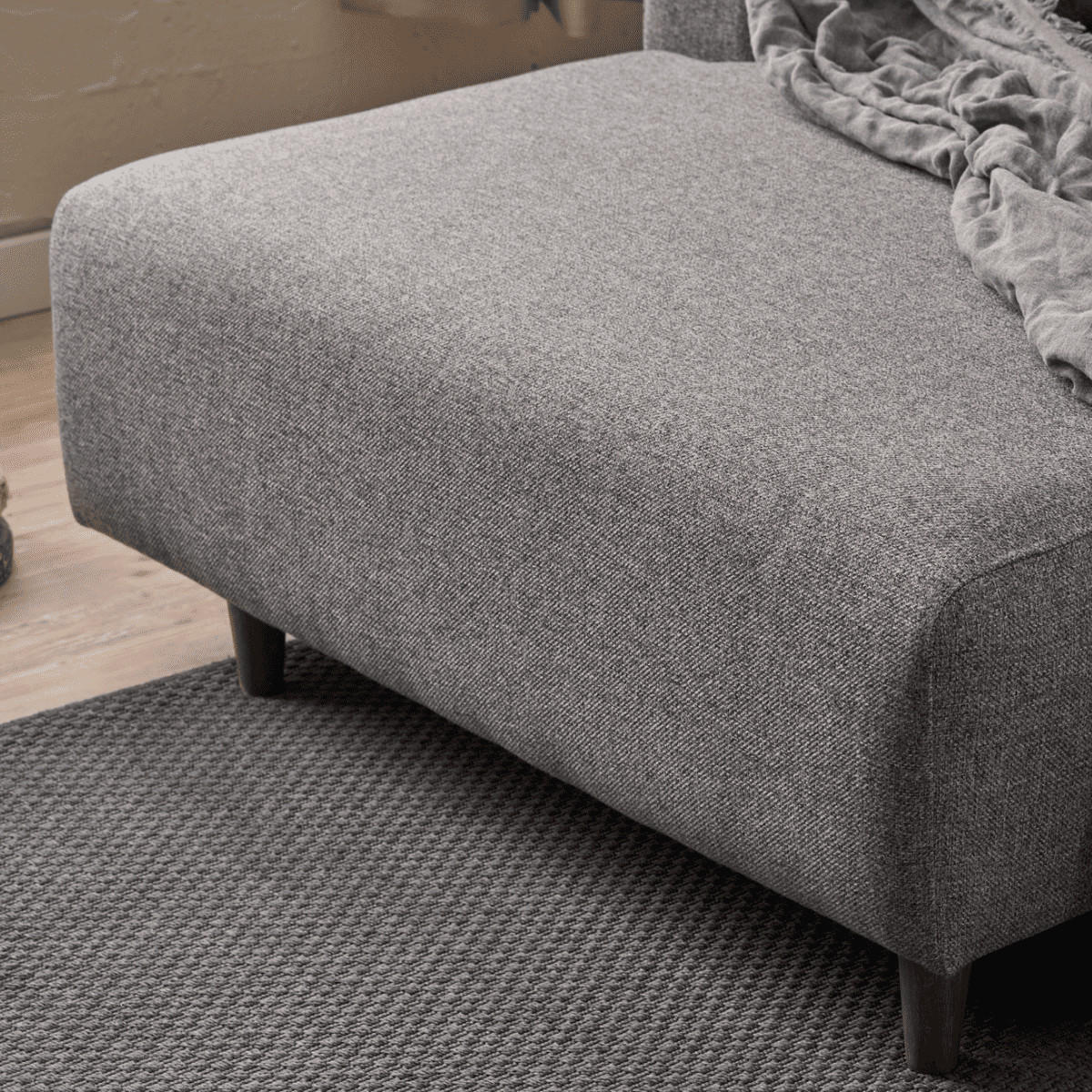 ECKSOFA mit Schlaffunktion und linksseitiger Récamiere - mane 246/160/85 cm - Grau, Holz (160/246cm) - Calicosy