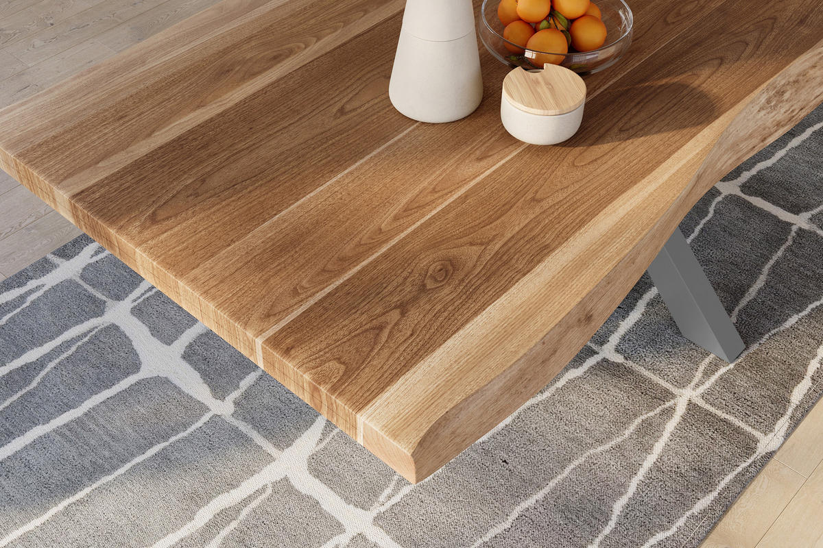 ESSTISCH TITAN - Beige/Silberfarben, Holz (110/240/79cm) - SAM
