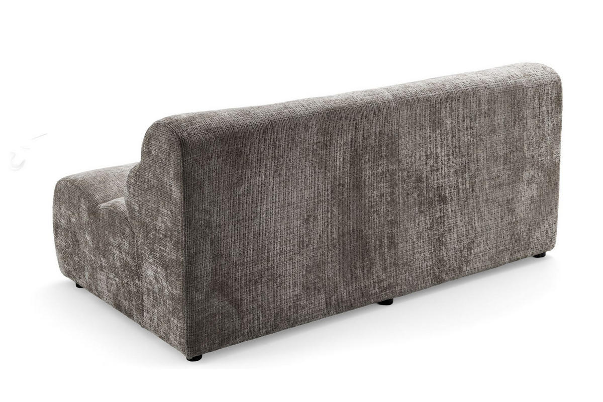 2-SITZER modulares Sofa VEER, Breite 213 cm Chenille Webstoff Braun - Schwarz/Braun, Holz/Kunststoff (213/75/95cm) - Muffo