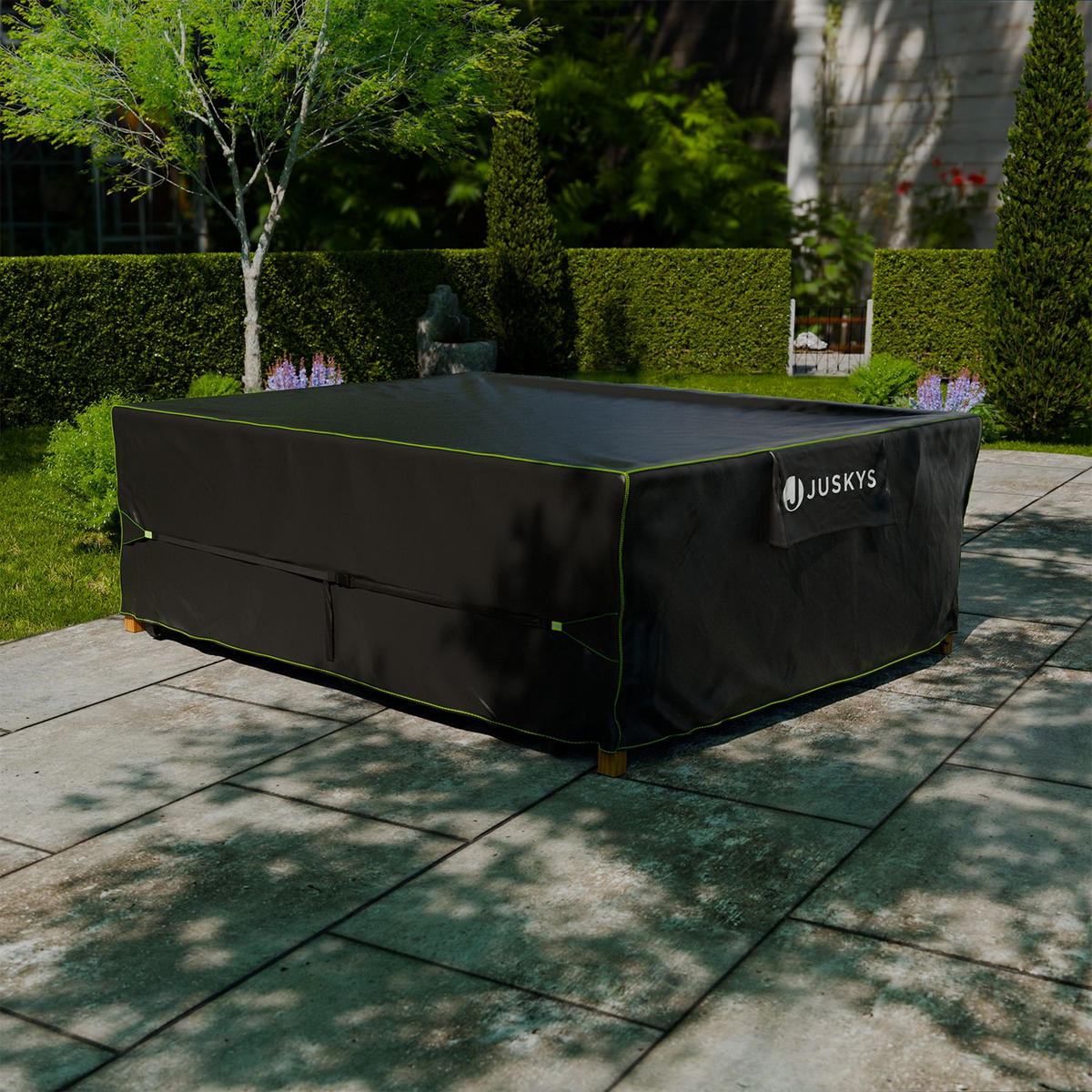 GARTENMÖBELABDECKUNG CoverSafe Pro schwarz - Schwarz, Kunststoff (250/100/300cm) - Juskys