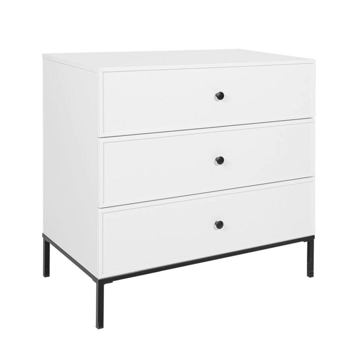 KINDERKOMMODE Lumi Weiß und Schwarz - Weiß, Holzwerkstoff (90/86.5/50cm) - Petits-meubles