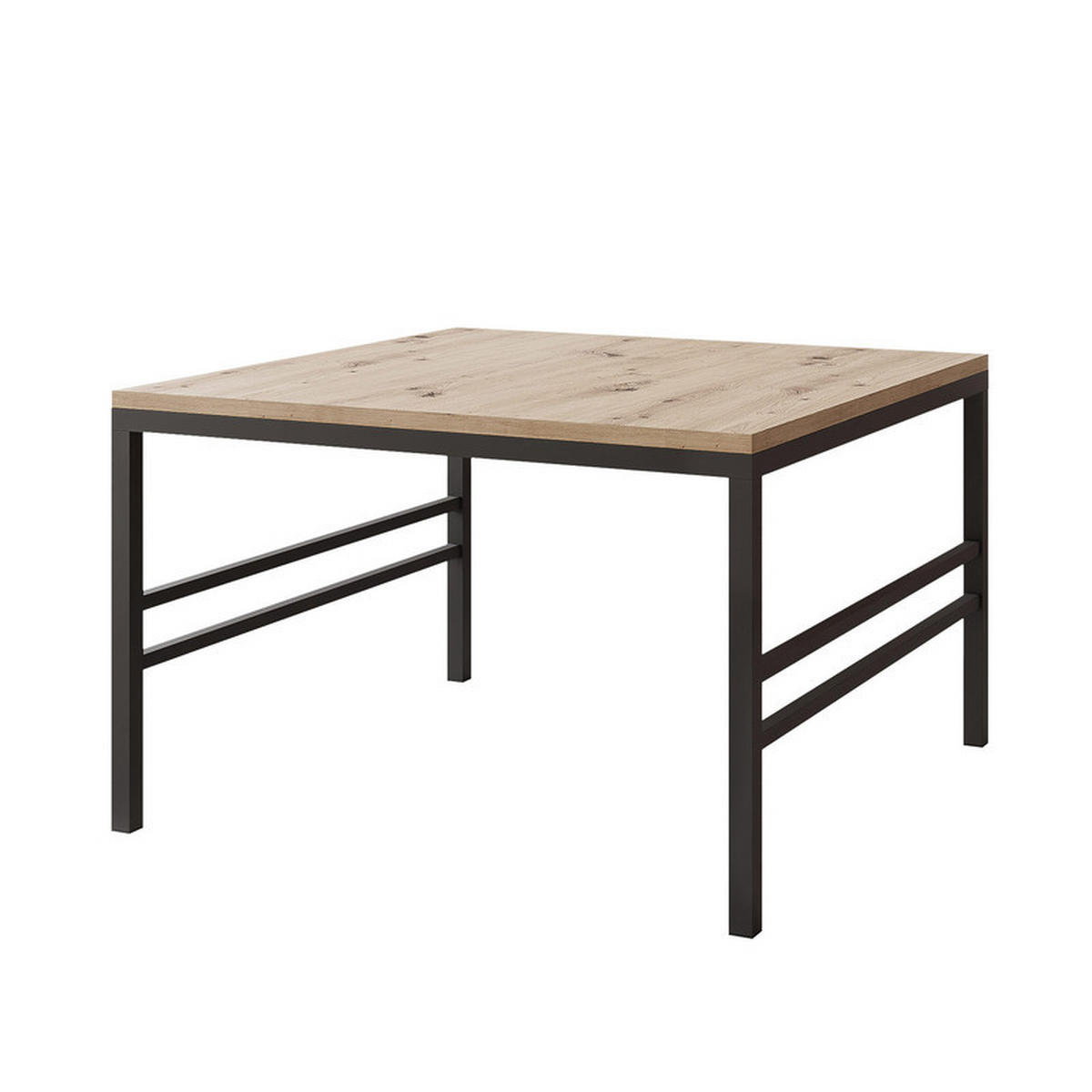 COUCHTISCH FORMA 70/70 cm Quadrat, Schwarz / Artisan-Eiche - Schwarz/Eiche Artisan, Metall (70/70/46cm) - Idohome