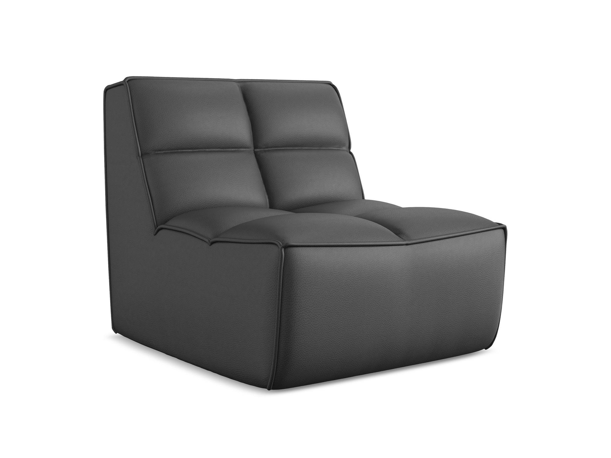 SESSEL Kunstleder Grau - Beige/Schwarz, Leder/Kunststoff (80/75/93cm) - Makamii