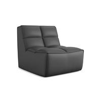 SESSEL Kunstleder Grau - Beige/Schwarz, Leder/Kunststoff (80/75/93cm) - Makamii