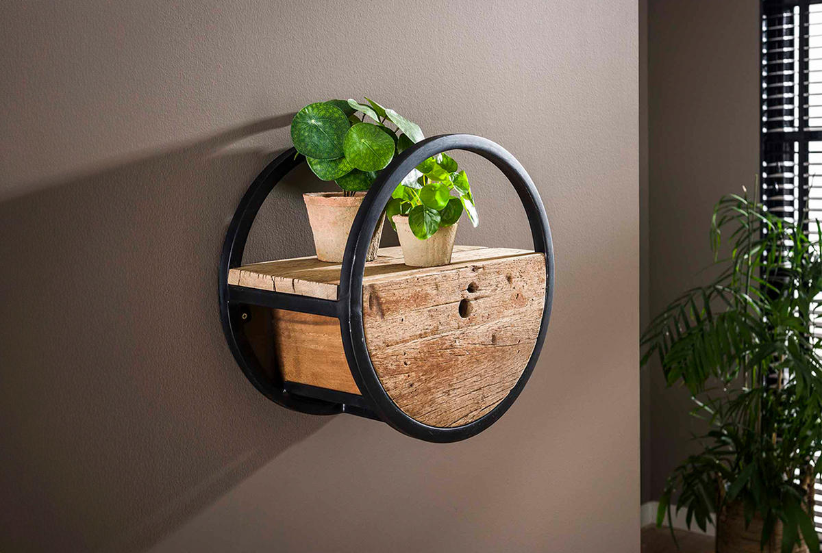 WANDREGAL RADEL Holz - Braun, Holz (40/40/25cm) - KAWOLA