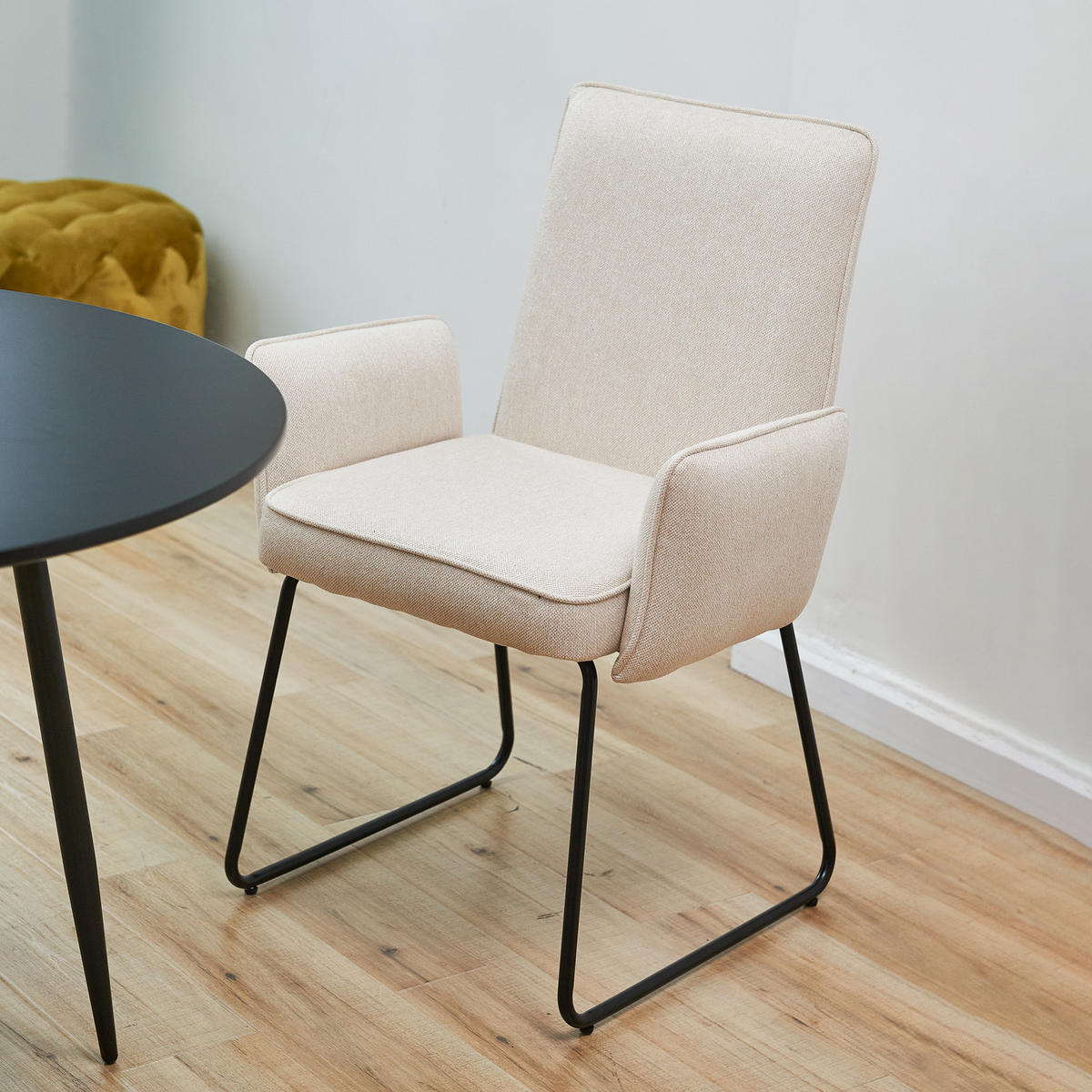 ESSZIMMERSTÜHLE 2ER-SET ALBA - Creme, Metall (62/92/52cm) - SVITA