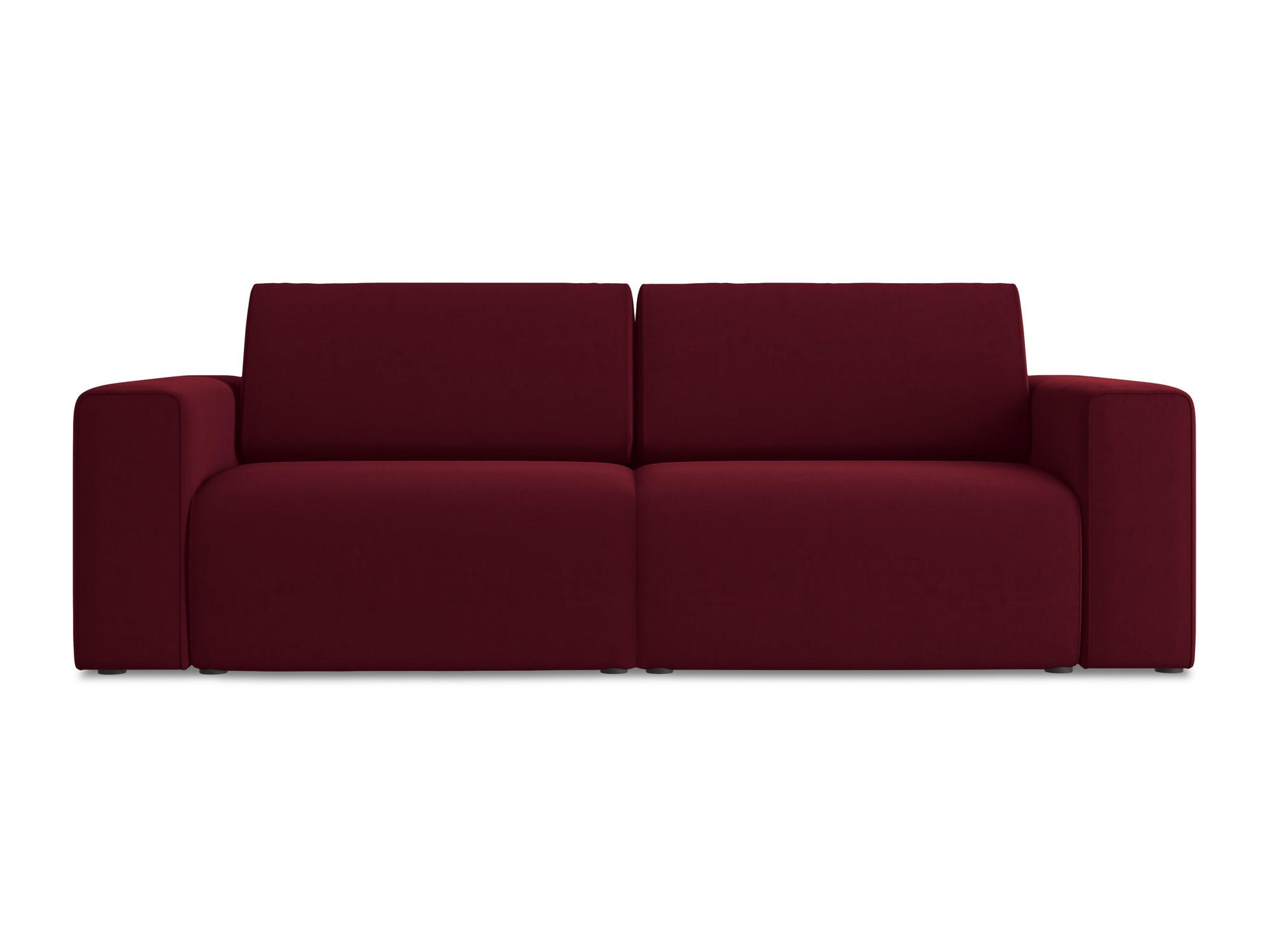 3-SITZER SOFA Samt Stoff Rot - Bordeaux/Beige, Kunststoff/Textil (224/80/103cm) - Makamii