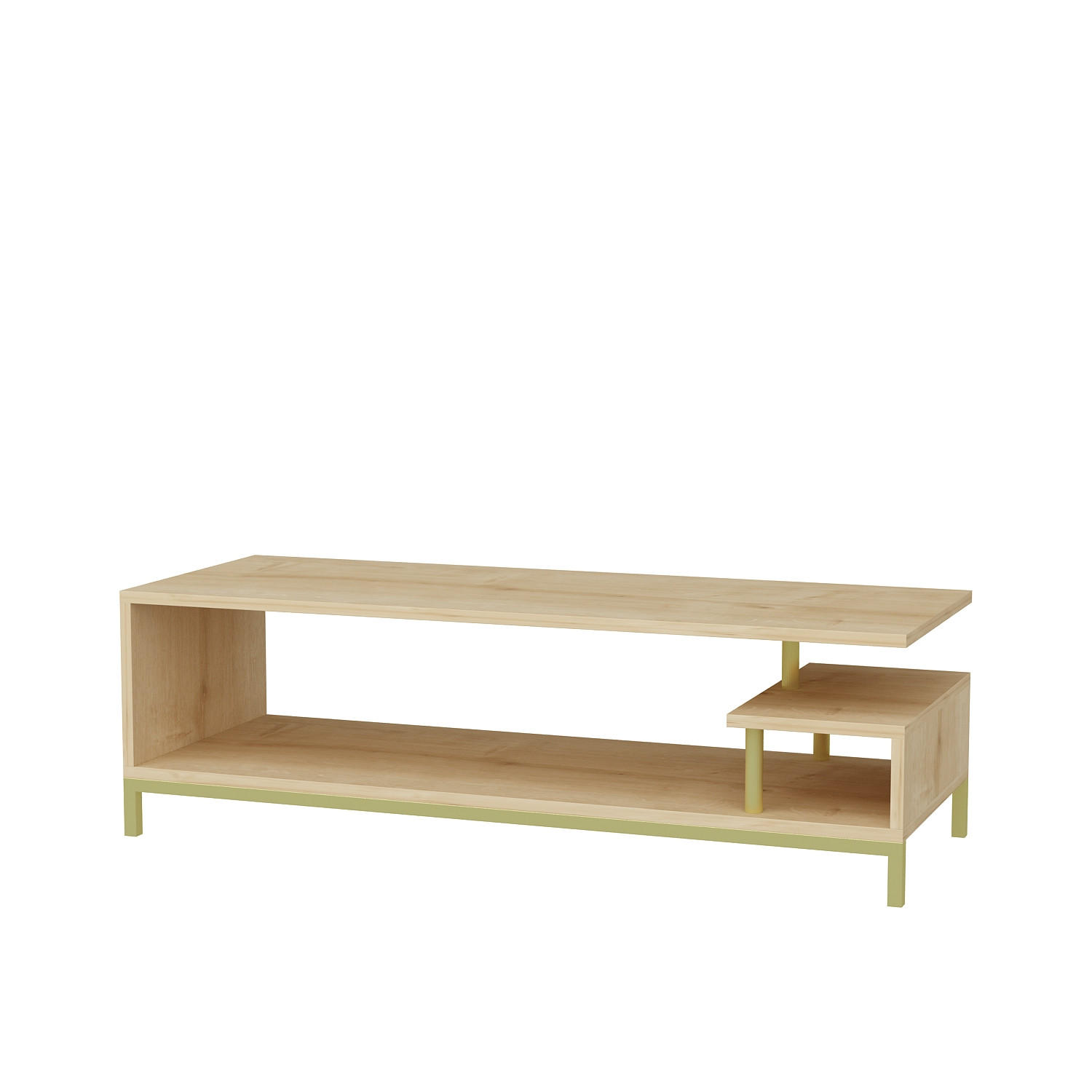 TV-LOWBOARD Reilly Gold-Eiche - Eichefarben/Goldfarben, Holzwerkstoff (120/38/45cm) - Decorotika