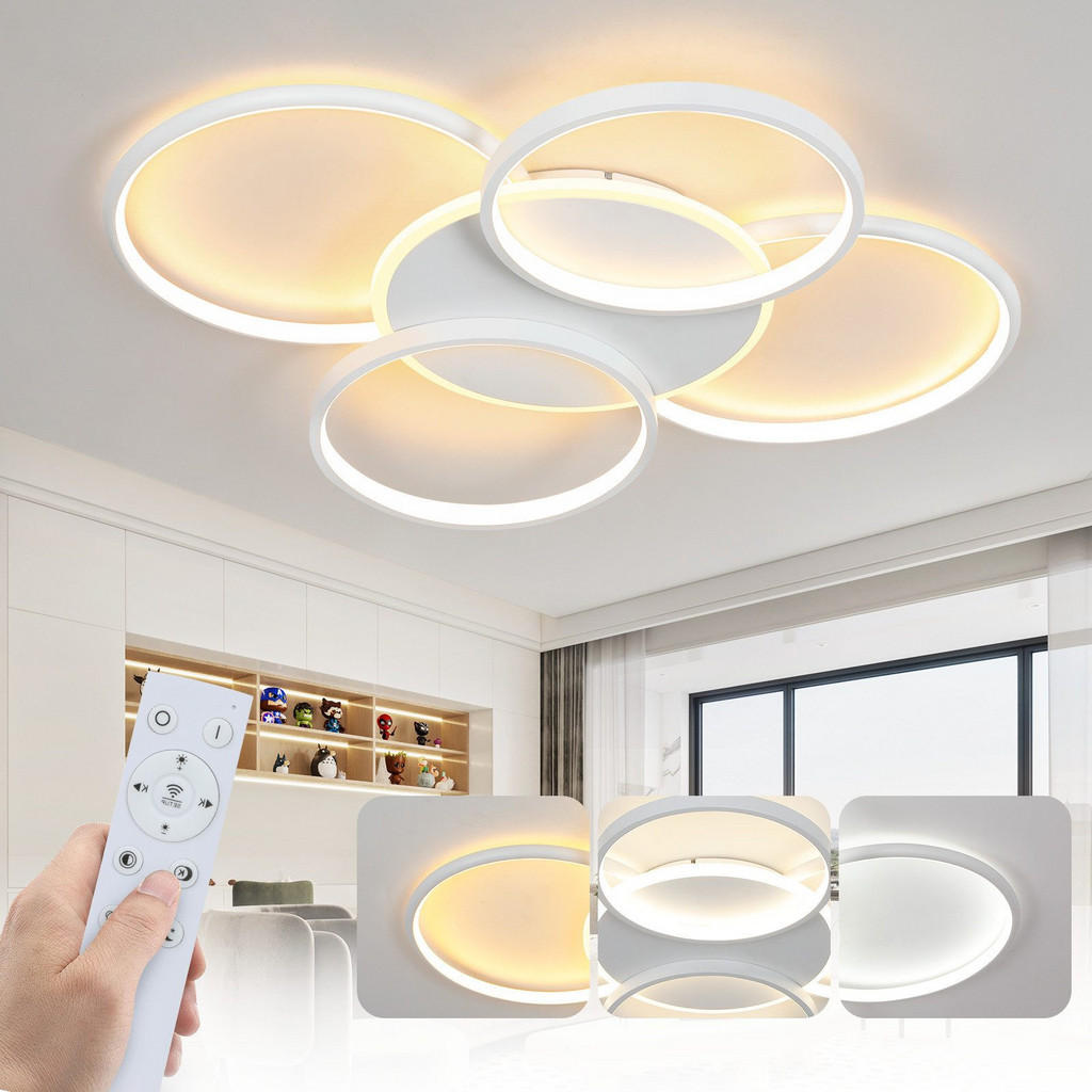 Thumbnail - Nettlife Led-Deckenleuchte, Weiß, Metall, 67x6x55.5 cm, Lampen & Leuchten, Innenbeleuchtung, Deckenleuchten