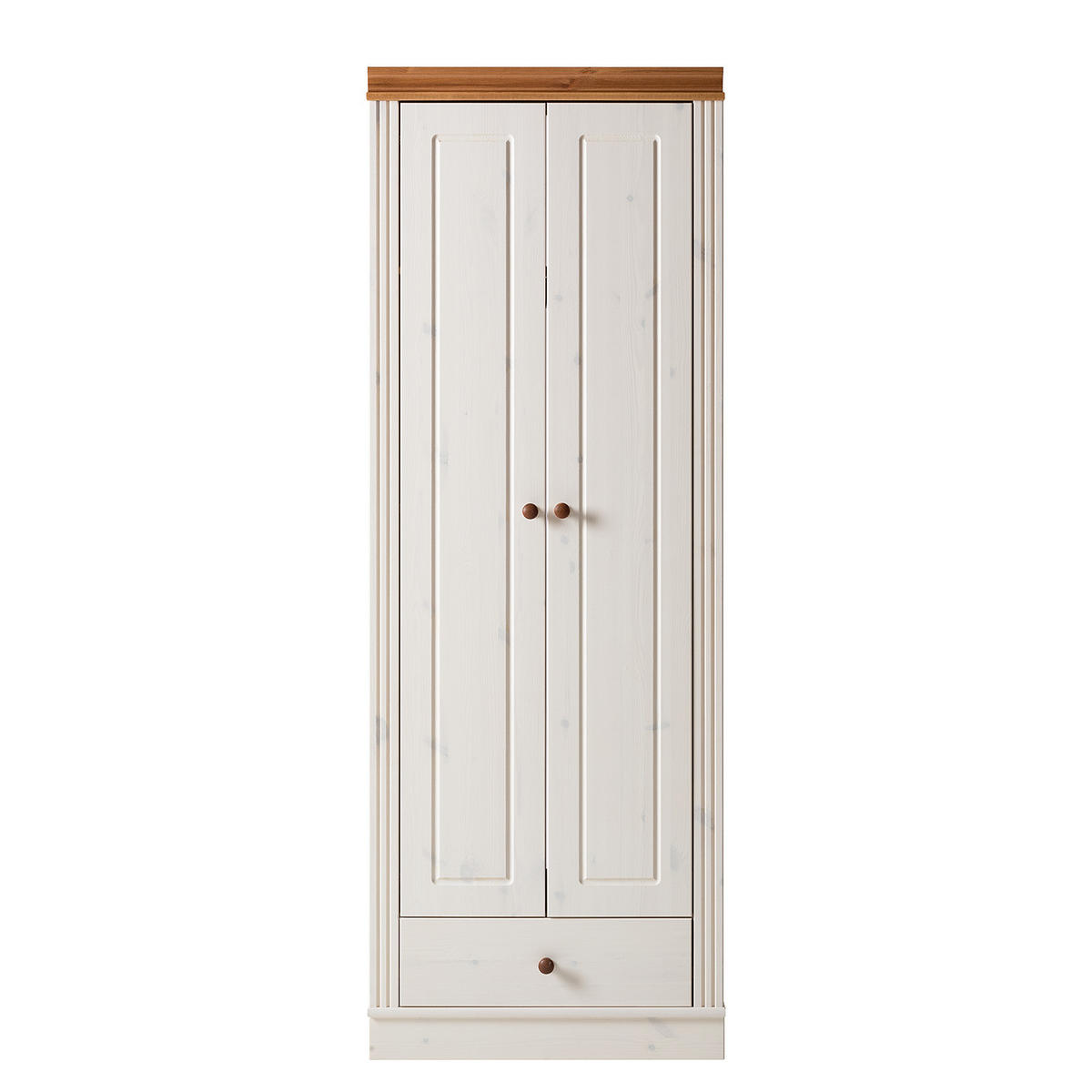 GARDEROBENSCHRANK - Kiefer massiv - Kieferfarben, Holz (65/180/45cm) - home24