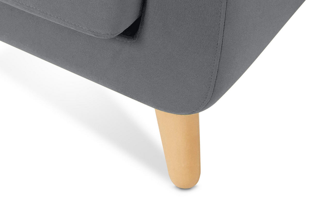 SESSEL TAGIO Massivholz-Beine, grau - Braun/Grau, Buchenholz/Textil (86/80/88cm) - KONSIMO®