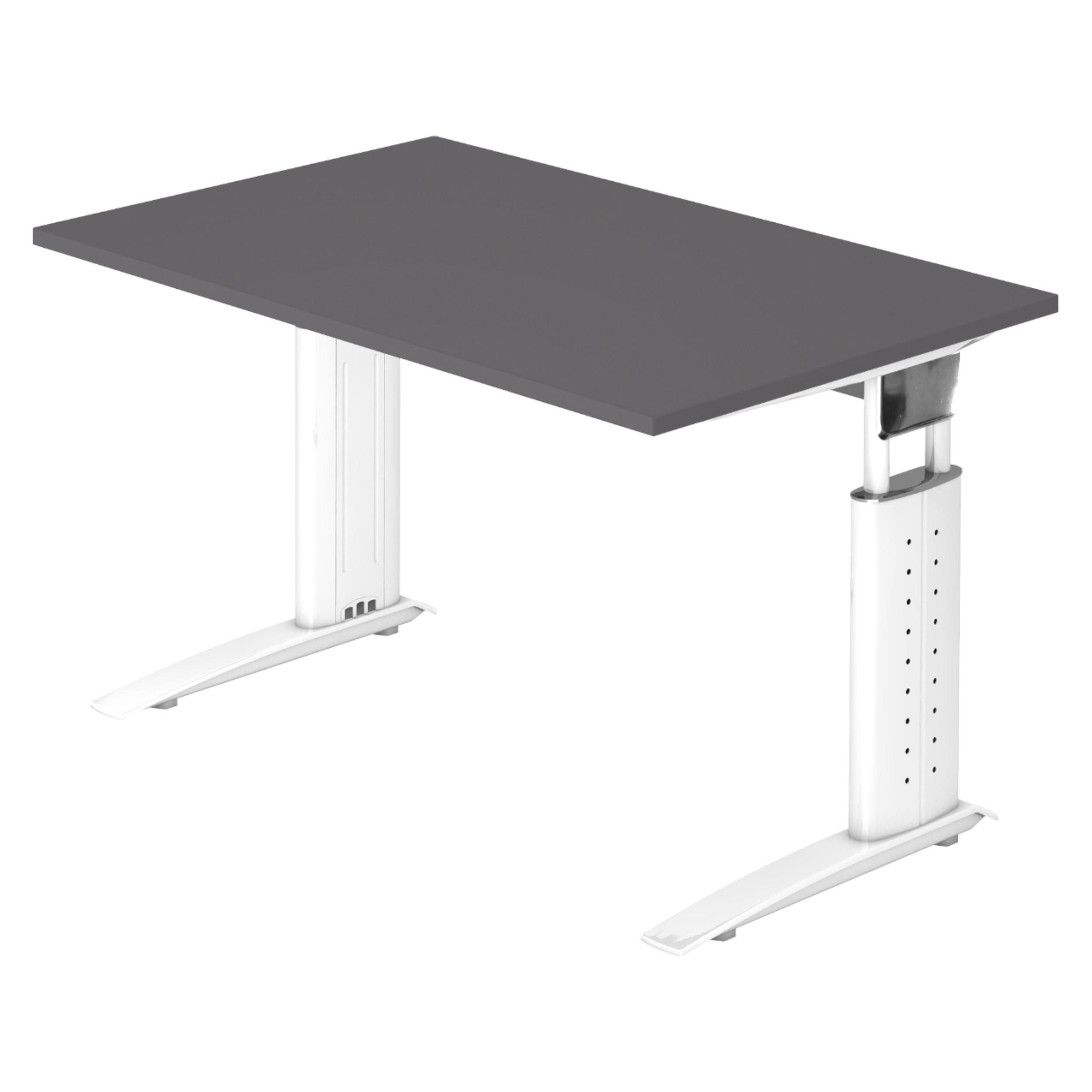SCHREIBTISCH Serie-U 80/120/74 cm in Graphitfarben/Weiß - Graphitfarben/Weiß, Holzwerkstoff (80/120/74cm) - bümö