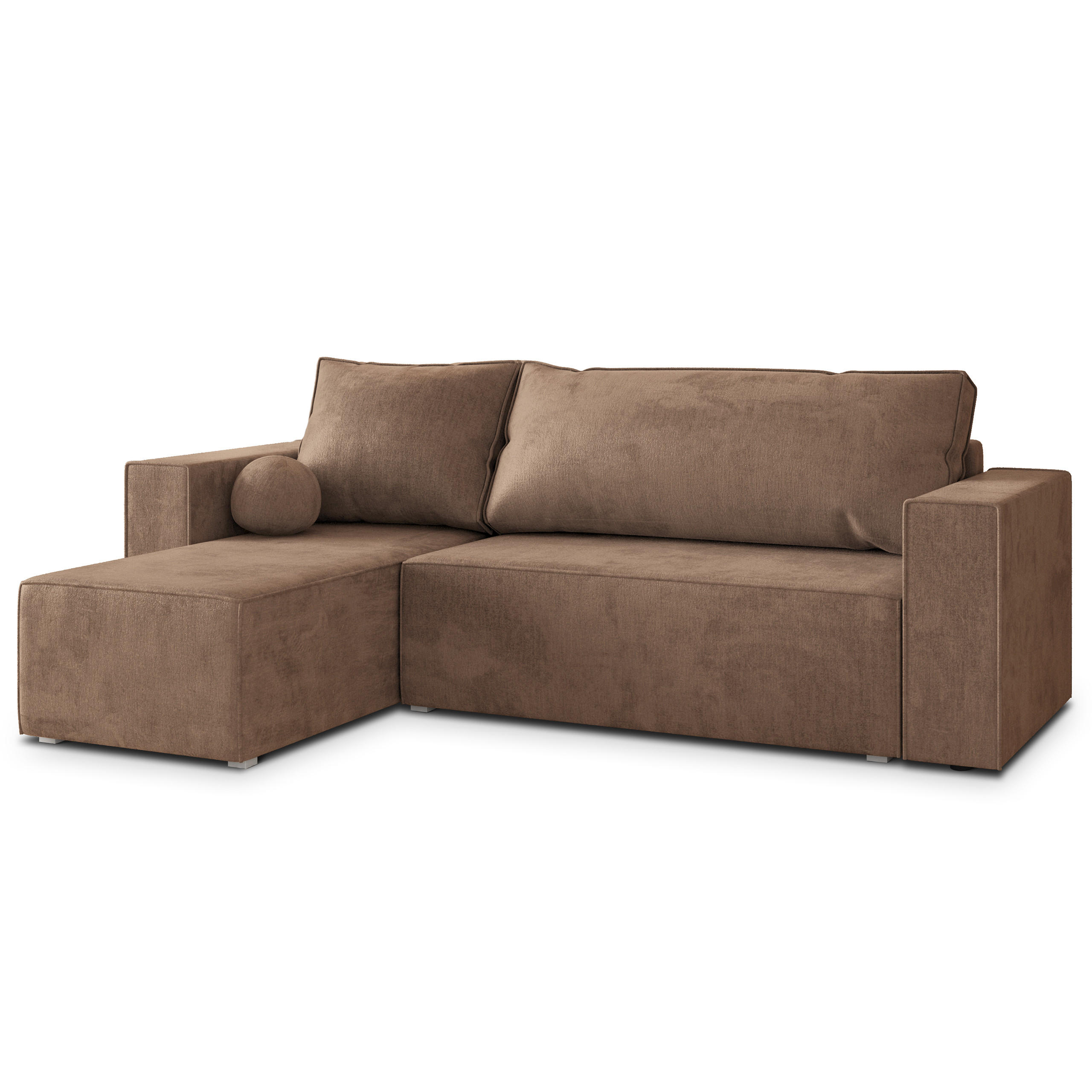 ROHOVÁ SEDAČKA RAVELO béžová - šedá/béžová, dřevo/textil (240/140cm) - MASSENO