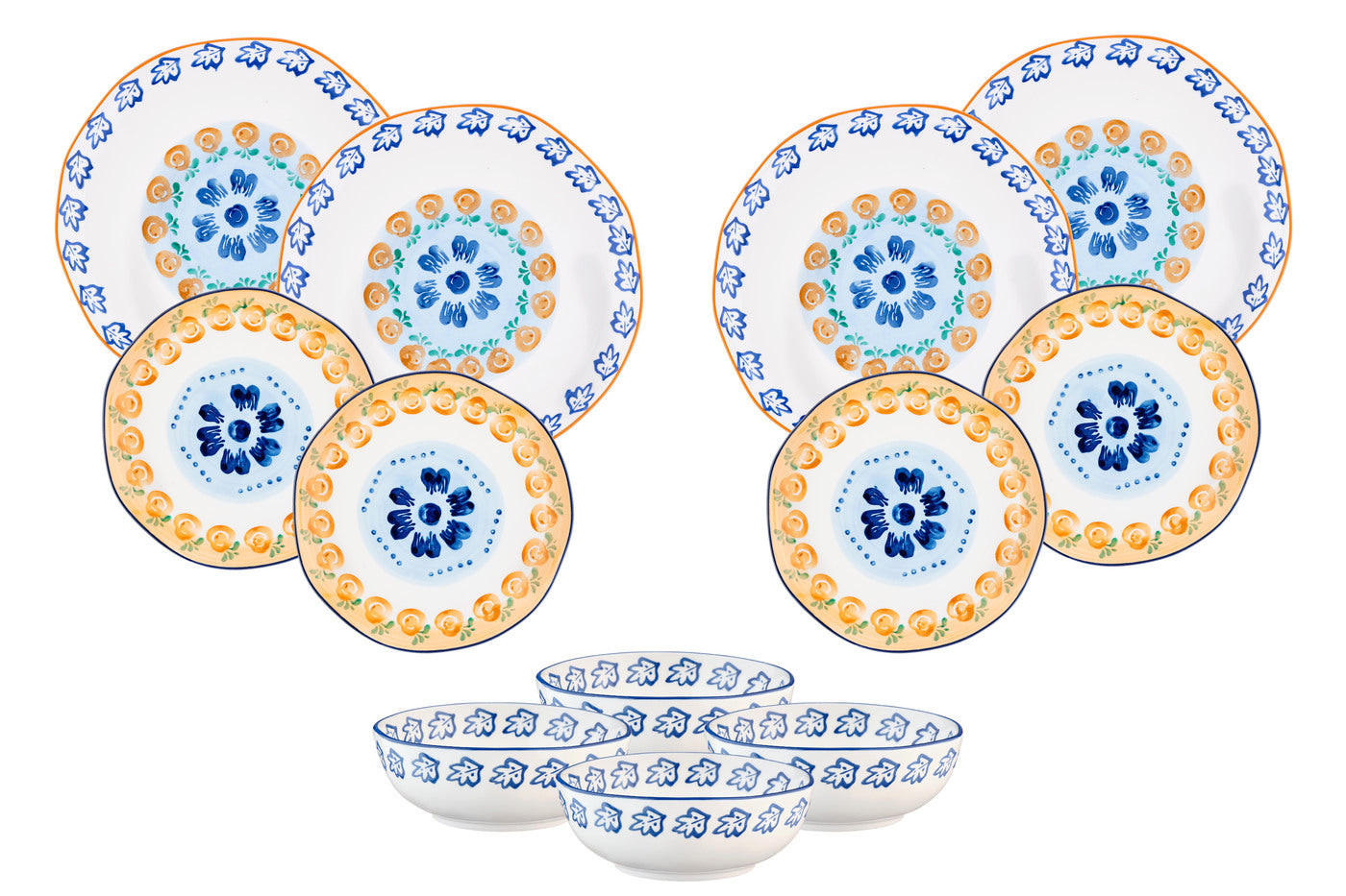 SERVICE Die Essentials Napoli - 12er-Set - Zitrusfrucht - Weiß, Keramik (27.5/2.3/27.5cm) - Björn