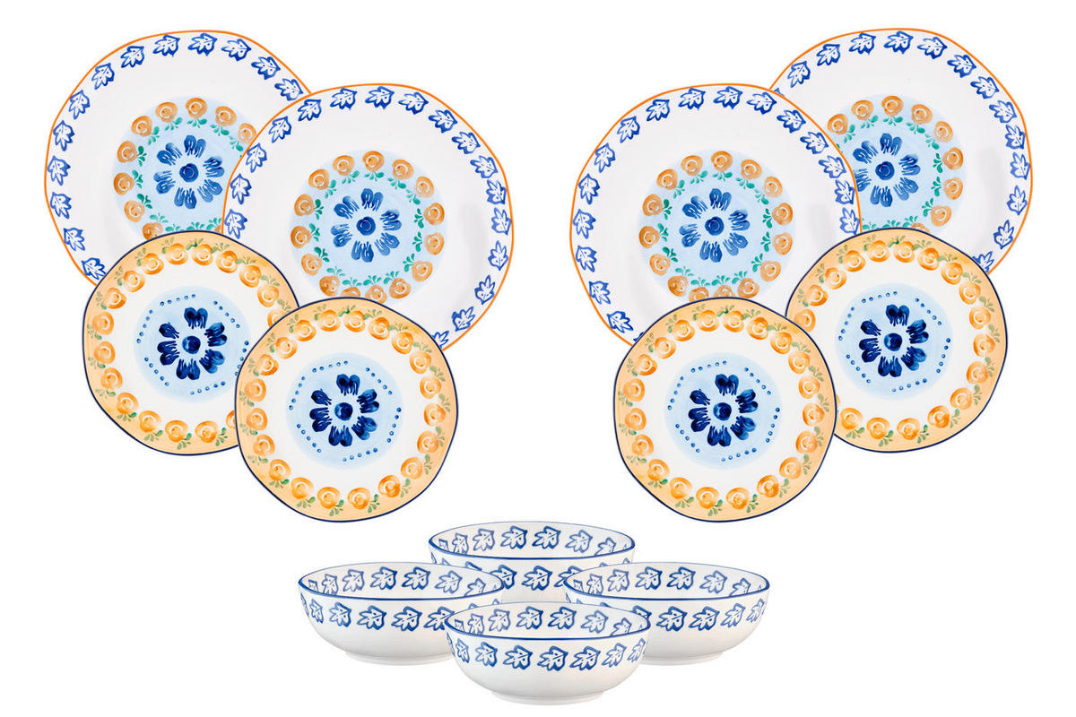 SERVICE Die Essentials Napoli - 12er-Set - Zitrusfrucht - Weiß, Keramik (27.5/2.3/27.5cm) - Björn