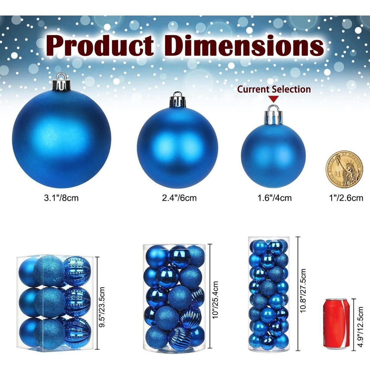 WEIHNACHTSKUGELN 12-teiliges Set Blau 8 cm - Blau, Kunststoff (8/8/8cm)