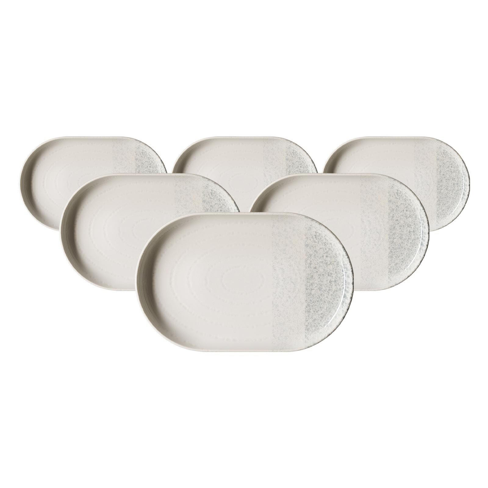 SERVIERPLATTEN Trio Grau 20 x 13 cm 6er Set - Grau, Keramik (13/2/20cm) - Ritzenhoff Breker