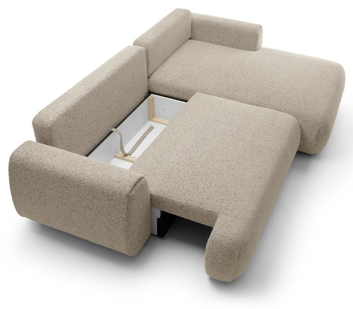 ECKSOFA mit Schlaffunktion 270 cm Ralto, Rechts, Beige - Beige, Holz (167/270cm) - Emporius