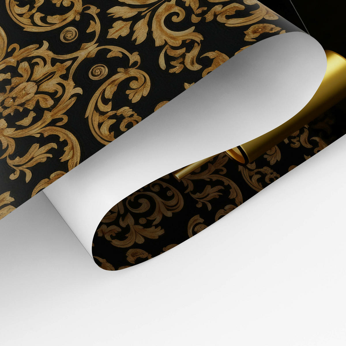 POSTER für Badezimmer WC KATZE auf Toilette mit Zeitung Glamour Abstraktion 20x30cm - Gelb/Beige, Papier (20/30/30cm) - Muralo