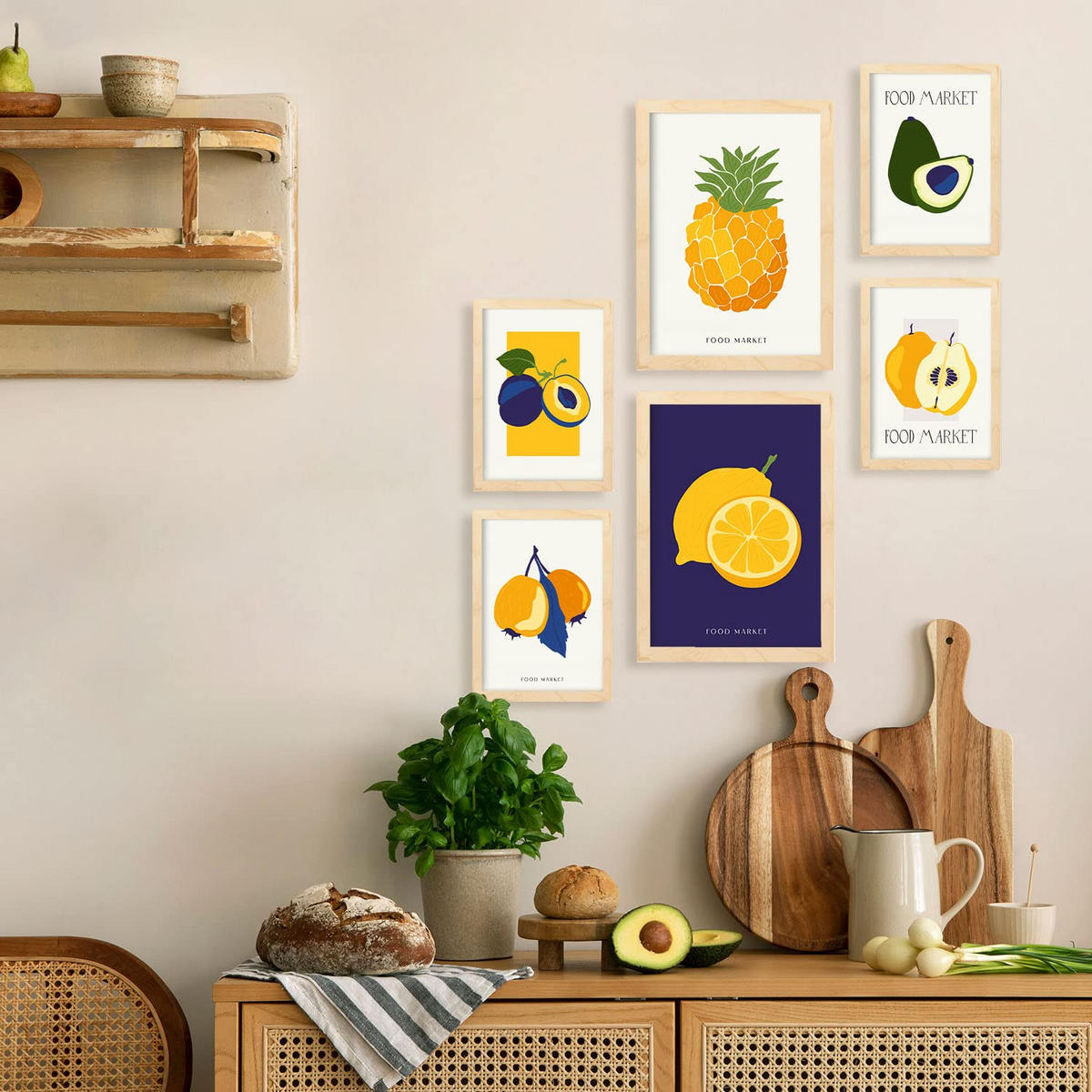 POSTER Set Mit 6 Lebensmittel Und Ernährungs Tropische Früchte A3 & A4 Rahmenlos - Klar, Papier (29/3cm) - Nacnic