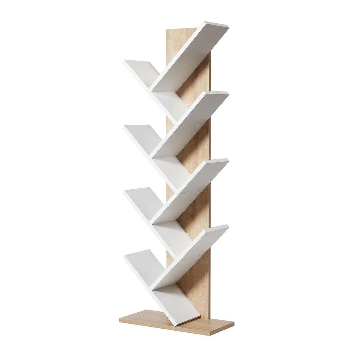 BÜCHERREGAL in eiche- und weissoptik 22/46/129,8 cm - Eichefarben, Holzwerkstoff (22/129.8/46cm) - Calicosy