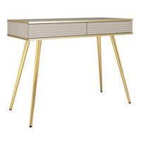 KONSOLENTISCH Beige POLO Gerillt Auf Hohen Goldenen Beinen - Beige, Holzwerkstoff (50/102/80cm) - Sepro Meble