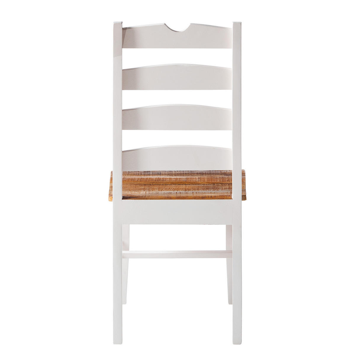 ESSZIMMERSTUHL - Mango massiv, 2er-Set - Braun/Weiß, Holz (48/102/54cm) - home24