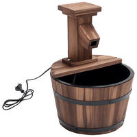 SPRINGBRUNNEN DE-10092 mit Holzeimer und Hahn, elektrisch Verkohlt - Naturfarben, Holz (27/27/37cm) - ComfortXL