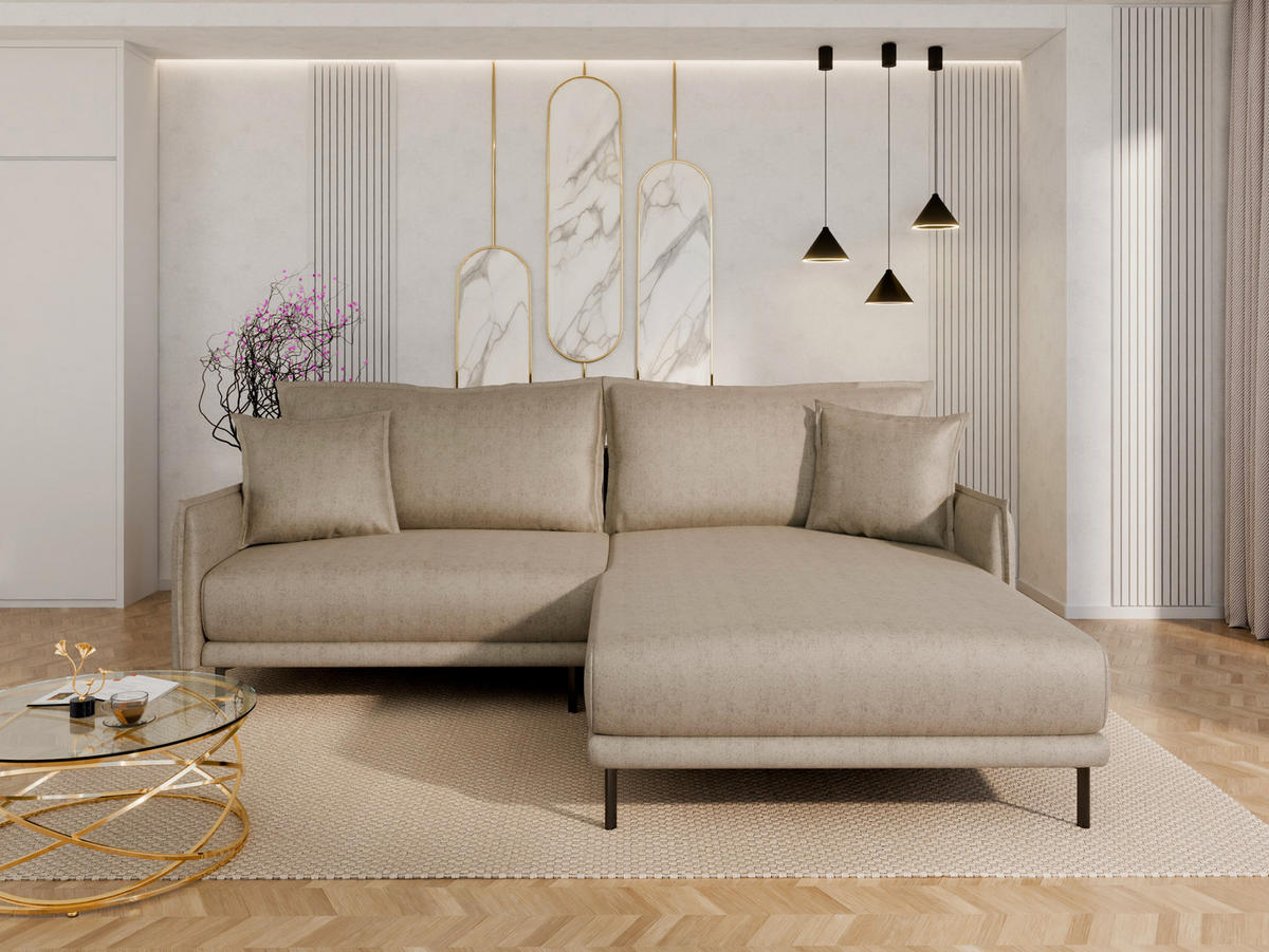 ECKSOFA Selva – modernes Design trifft auf höchsten Komfort, Cappuccino - Cappuccino, Holz (246/190cm) - Panda Möbel