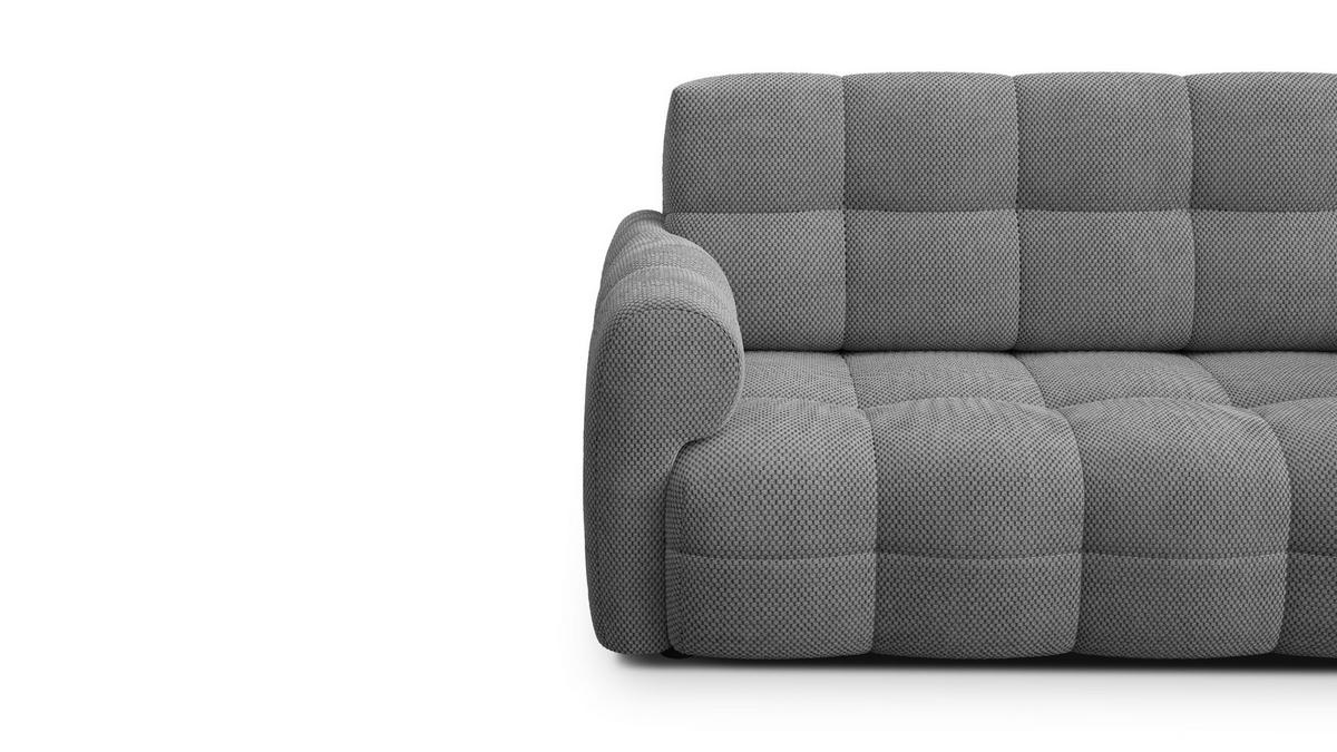 SOFA MELLOW 2,5-Sitzer, grau - Schwarz/Grau, Holz/Textil (183/87/98cm) - Courtois Laville