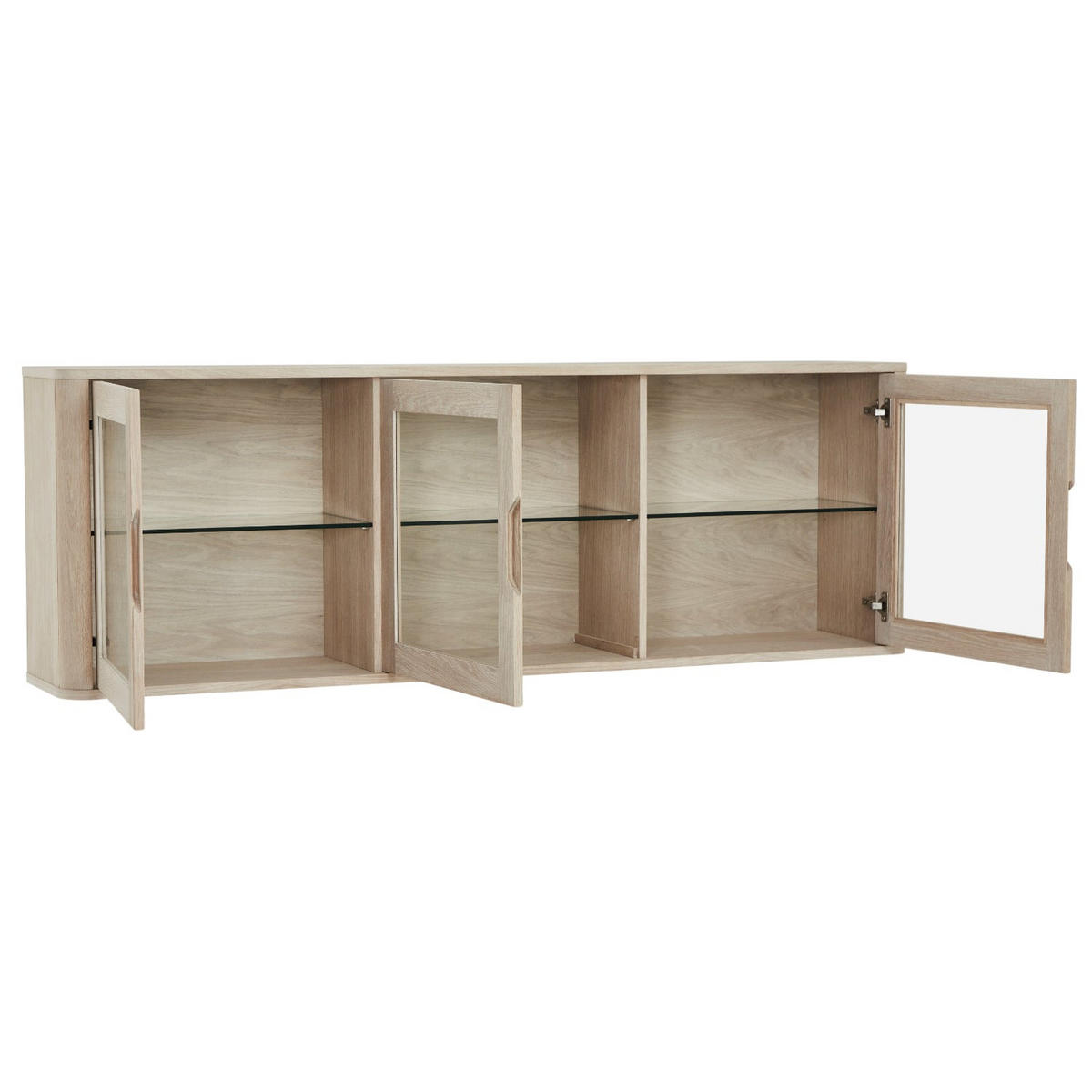 VITRINE Eiche massiv - Eichefarben, Holz (180/60/34cm) - Furnhouse