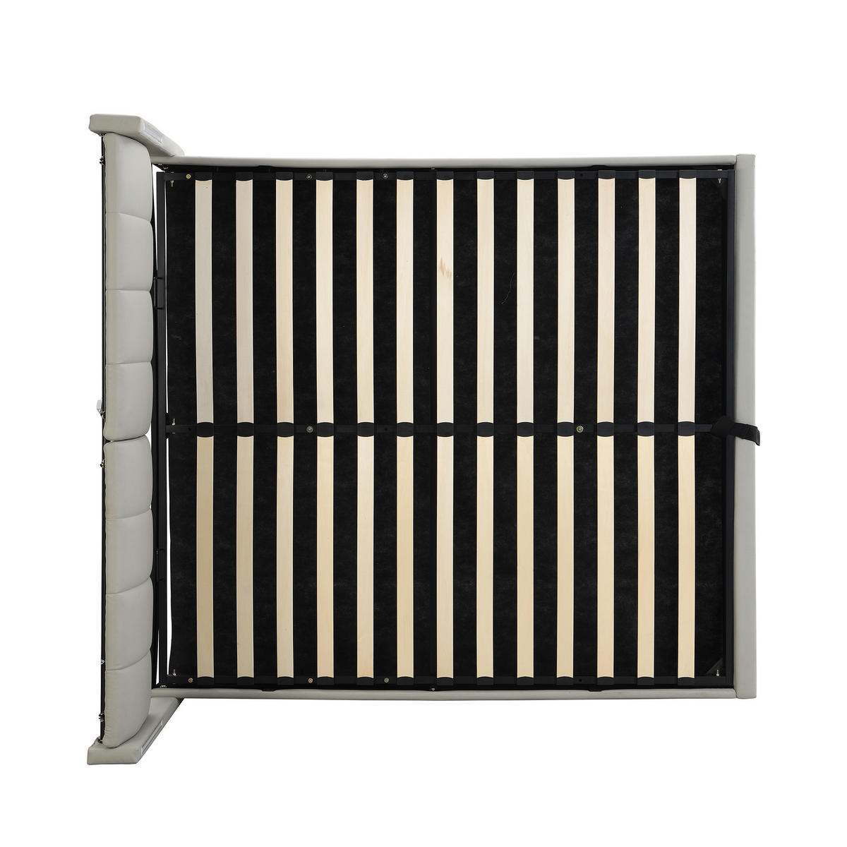 POLSTERBETT 140/190 cm Grau mit hydraulischem Bettkasten und LED-Beleuchtung - Grau, Kunststoff (140/190cm) - OKWISH