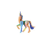 DEKOFIGUR Leuchts Einhorn 4.3/17.6 cm - Multicolor, Wellpappe (4.3/17.6/16cm) - KUNSTLOFT
