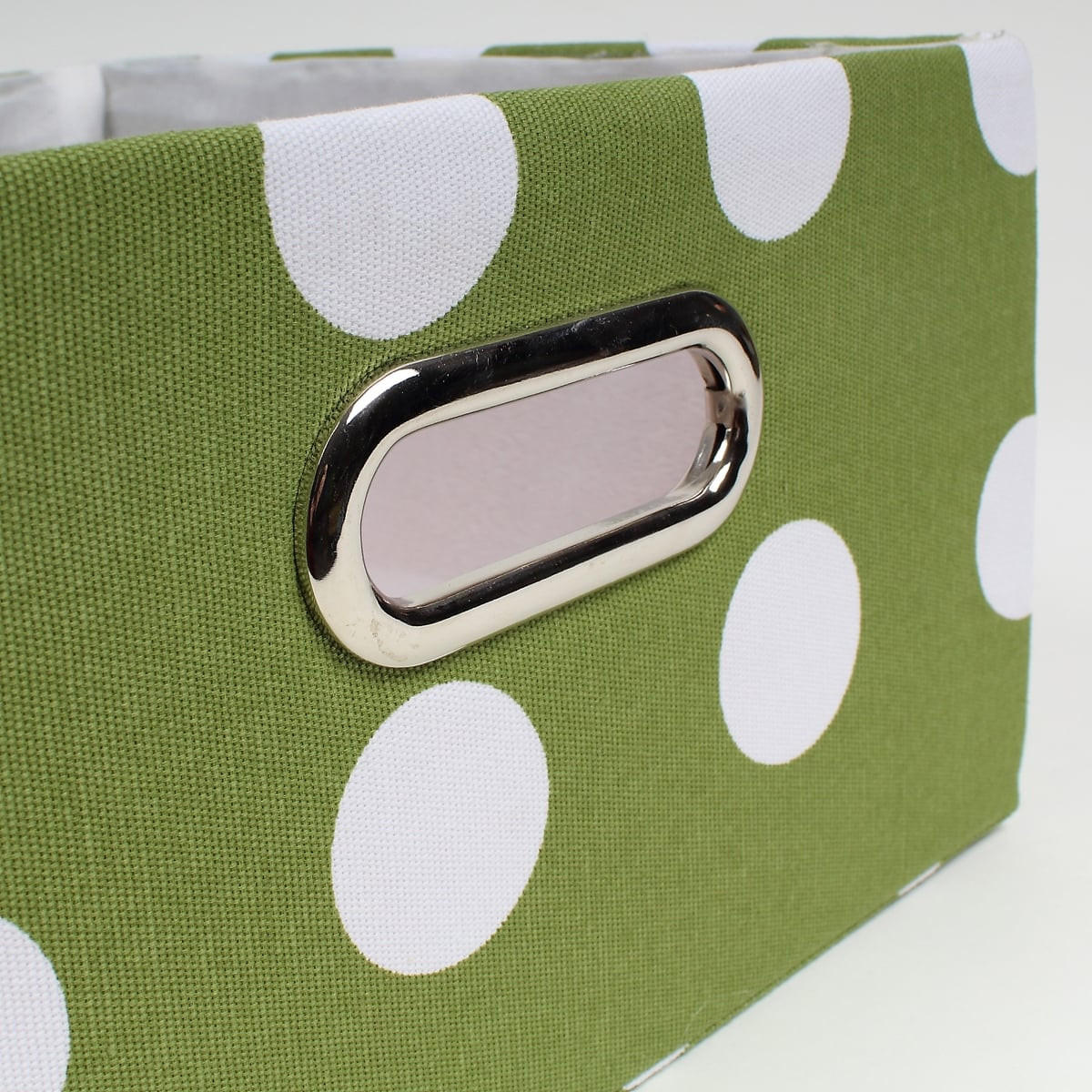 Stoffschublade grüne weiße Punkte - Grün, Textil (27/15/30cm) - Calicosy