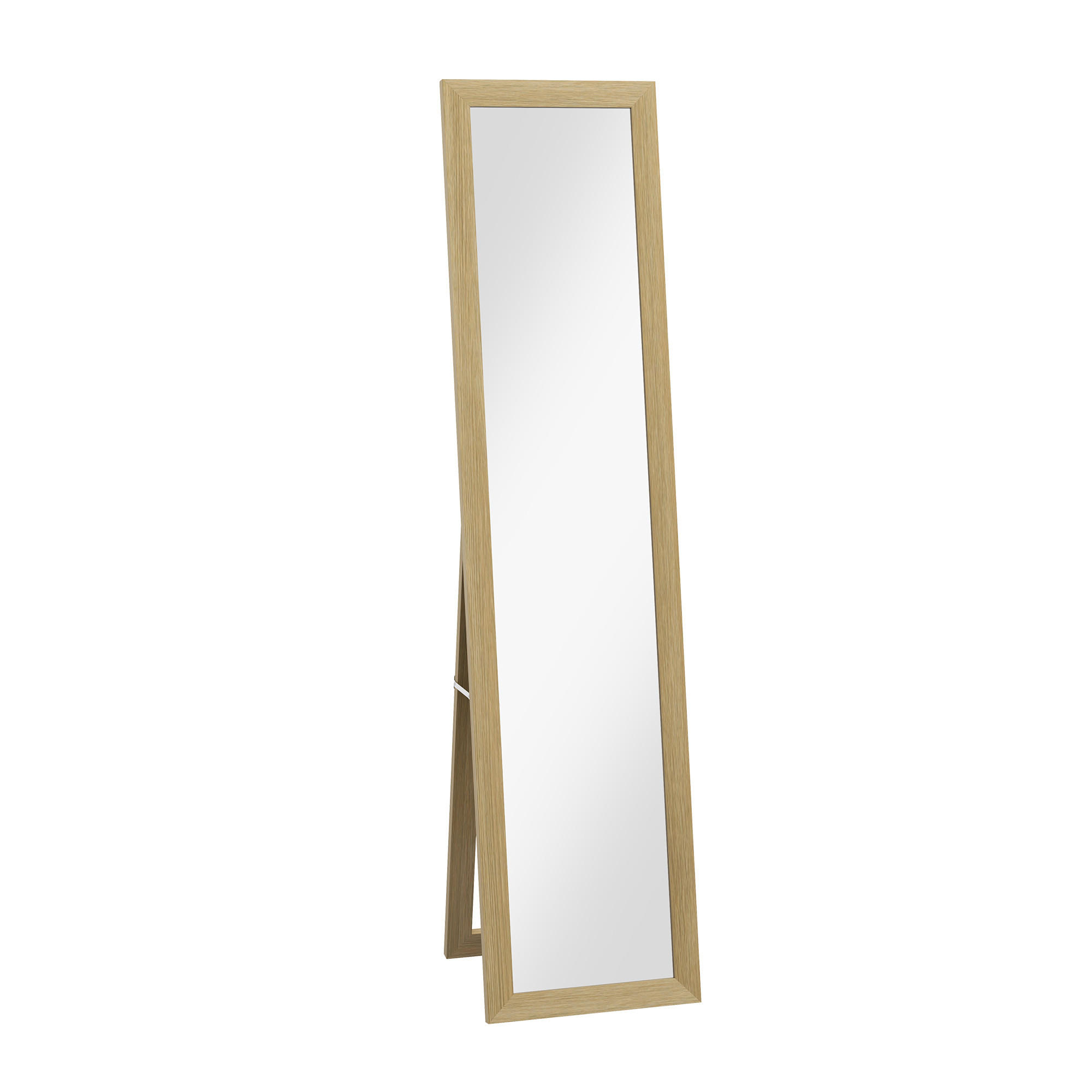 STANDSPIEGEL mit Ständer, freistehend, für Schlafzimmer, Flur, Alu, Eiche - Naturfarben, Glas (40/155/37cm) - HOMCOM
