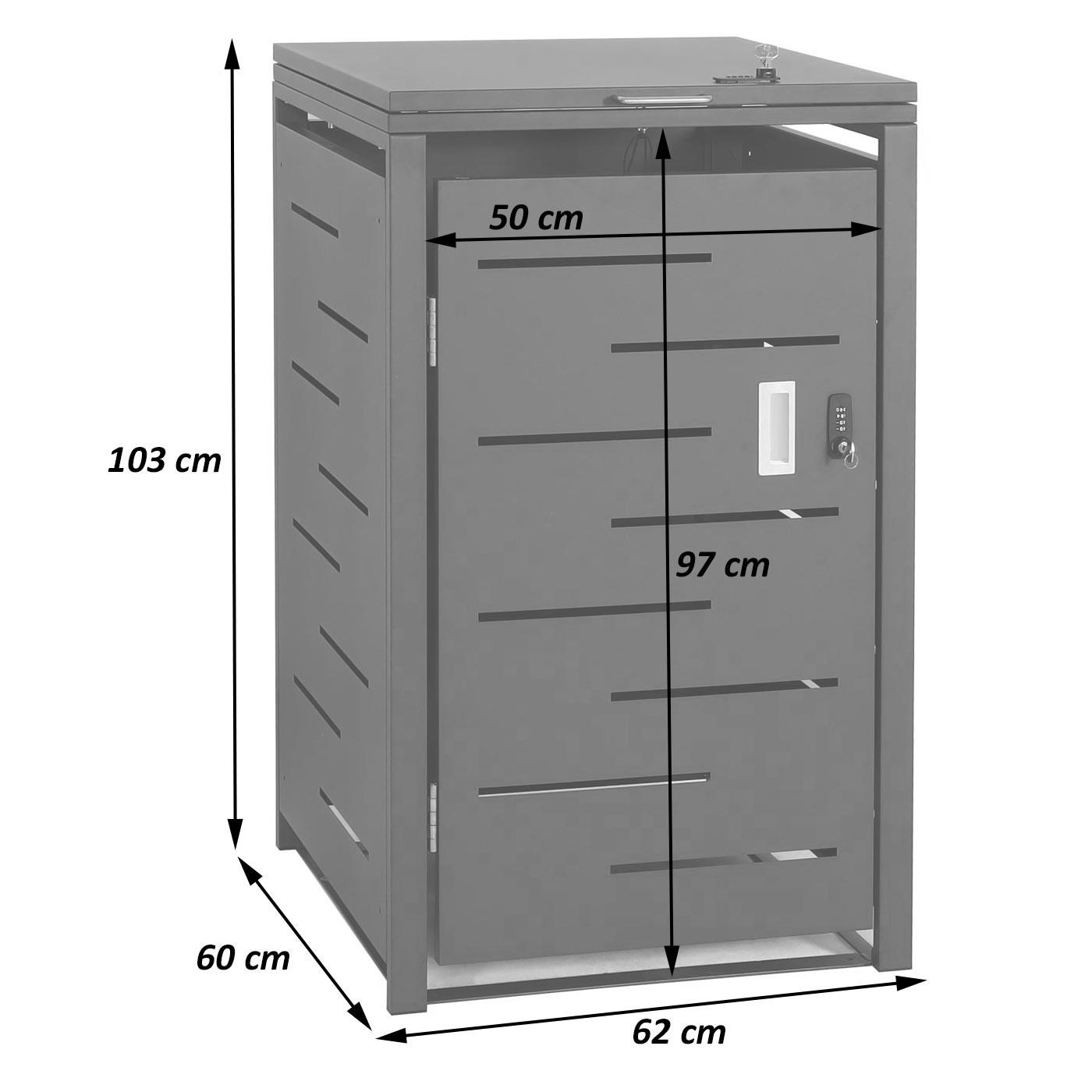 MÜLLTONNENVERKLEIDUNG 1ER Silber - Silberfarben, Metall (60/103/62cm) - MCW