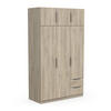 KLEIDERSCHRANK 6 Türen und 2 Schubladen Ghost - L119,4 cm - Beige, Holz (119/203/51cm) - Demeyere