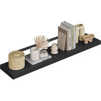 WANDREGAL Freischwebend Schwarz 110B x 22,9L x 3,8H - Schwarz Hochglanz, Holz (110/3.8/22.9cm) - Woltu