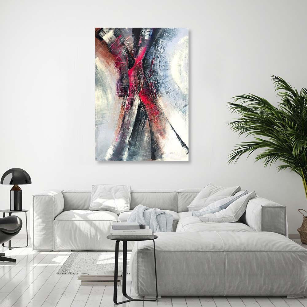 LEINWANDBILD Westlich über der Stadt 70x100cm - Grau, Textil (70/100cm) - Feeby