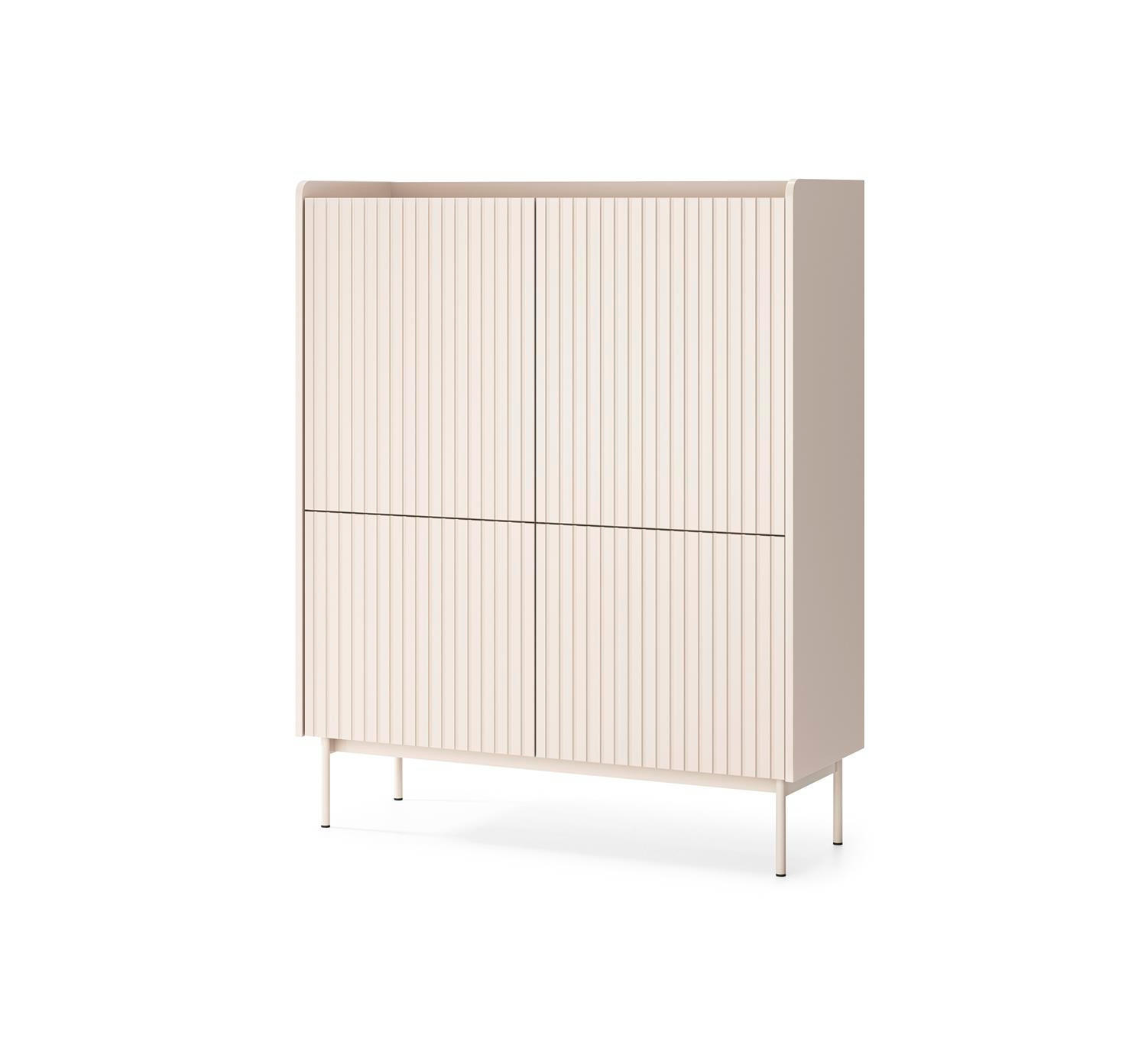 HIGHBOARD Levant Beige, Hochkommode - Beige, Holzwerkstoff (103/126/38cm) - Bettso