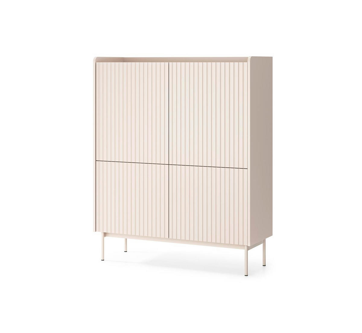 HIGHBOARD Levant Beige, Hochkommode - Beige, Holzwerkstoff (103/126/38cm) - Bettso