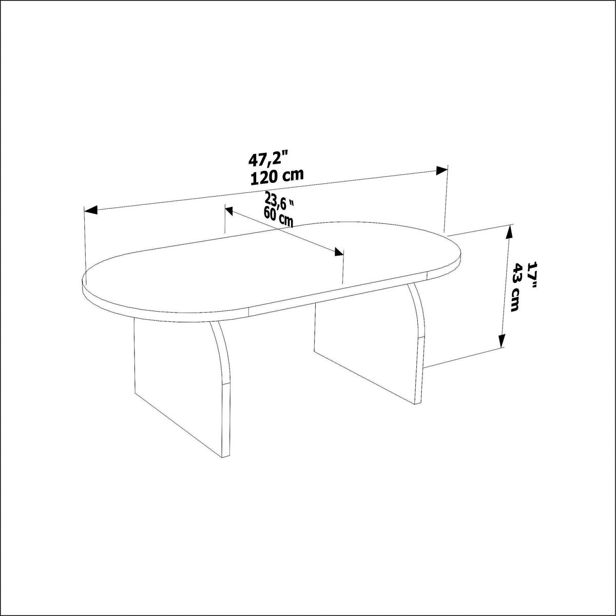 COUCHTISCH Mono Atlantikkiefer - Honig, Holzwerkstoff (120/60/43cm) - Decorotika