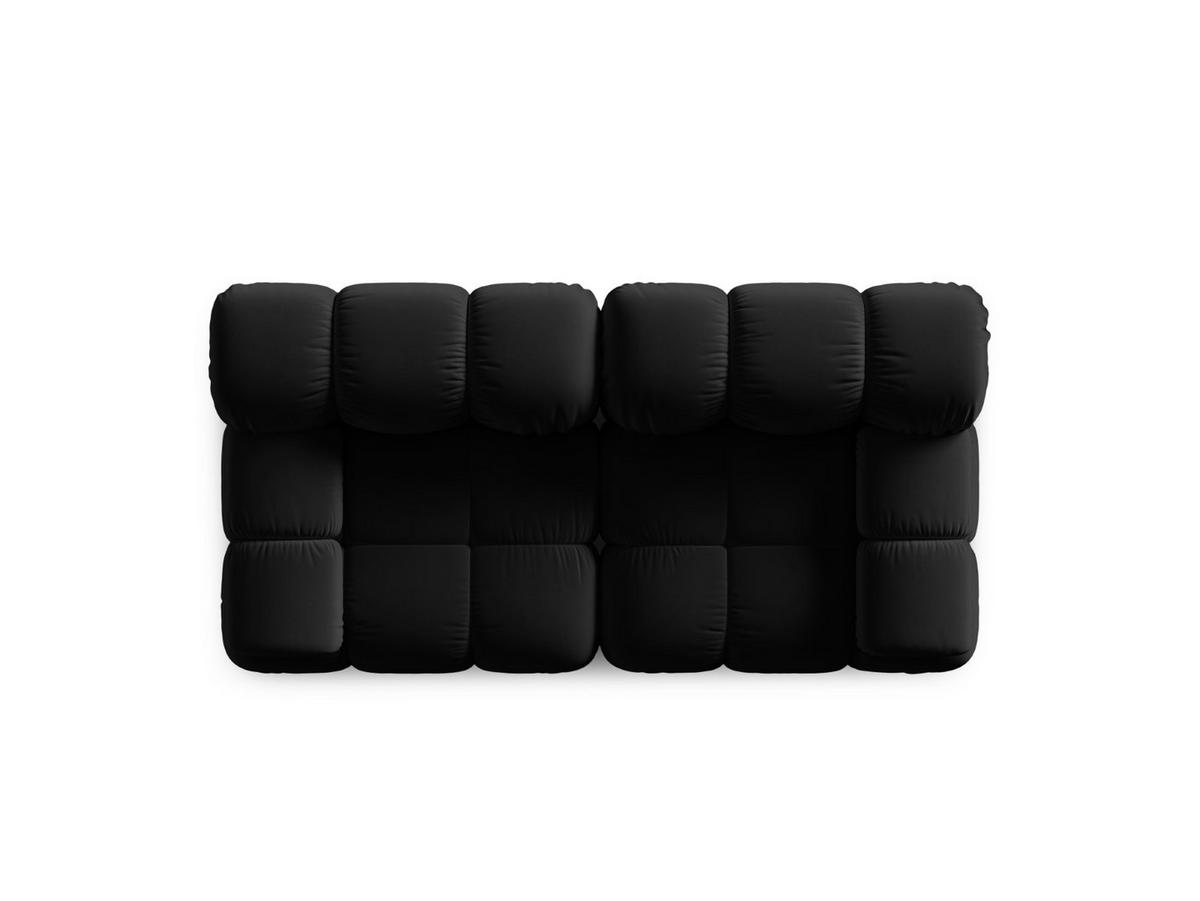 MODULARES-SOFA Bellis aus Samt schwarz 2 Sitzplätze - Schwarz, Textil (94/63/188cm) - Micadoni