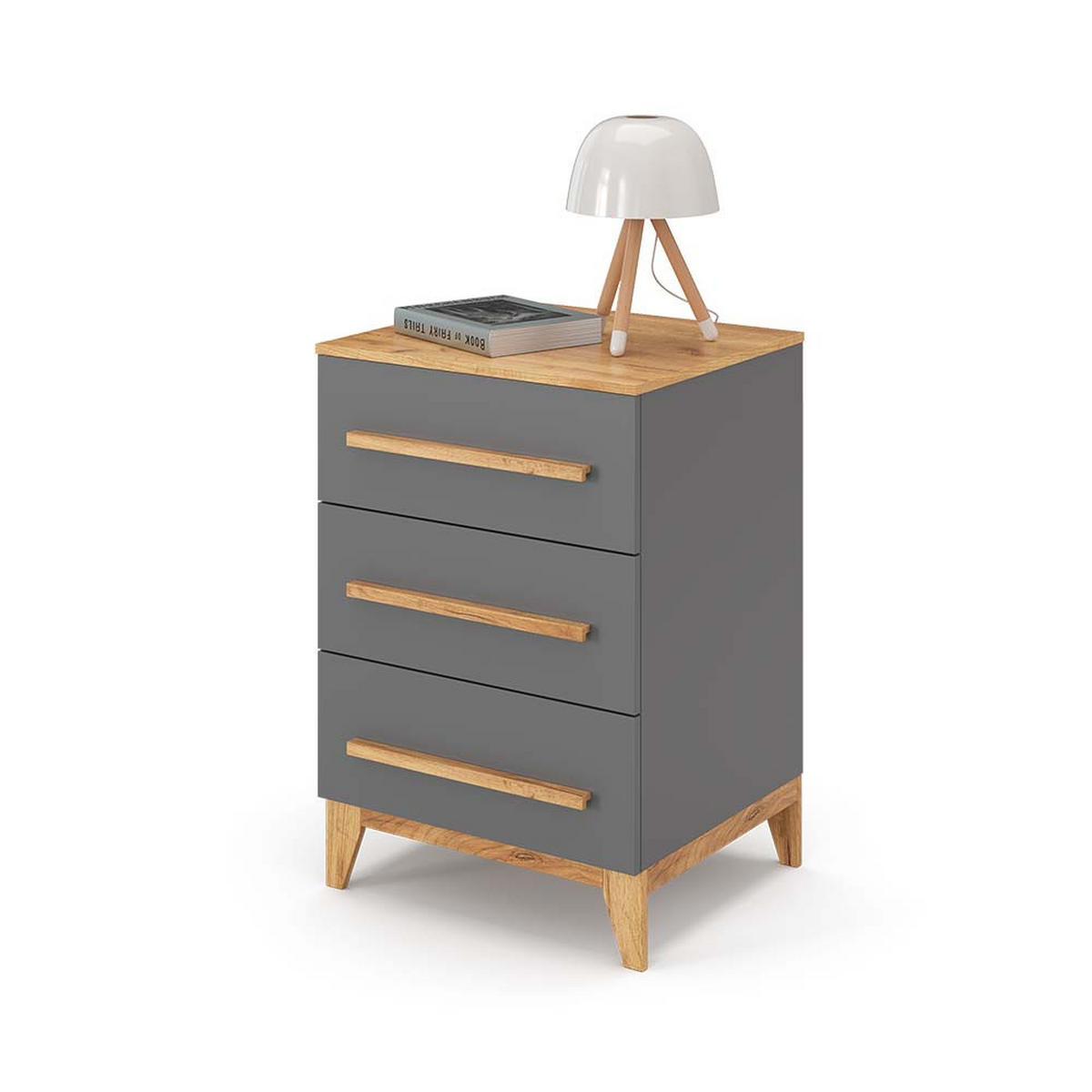 KREDENC Malia Šedá - šedá, kompozitní dřevo (53.4/88/60cm) - VitaliSpa