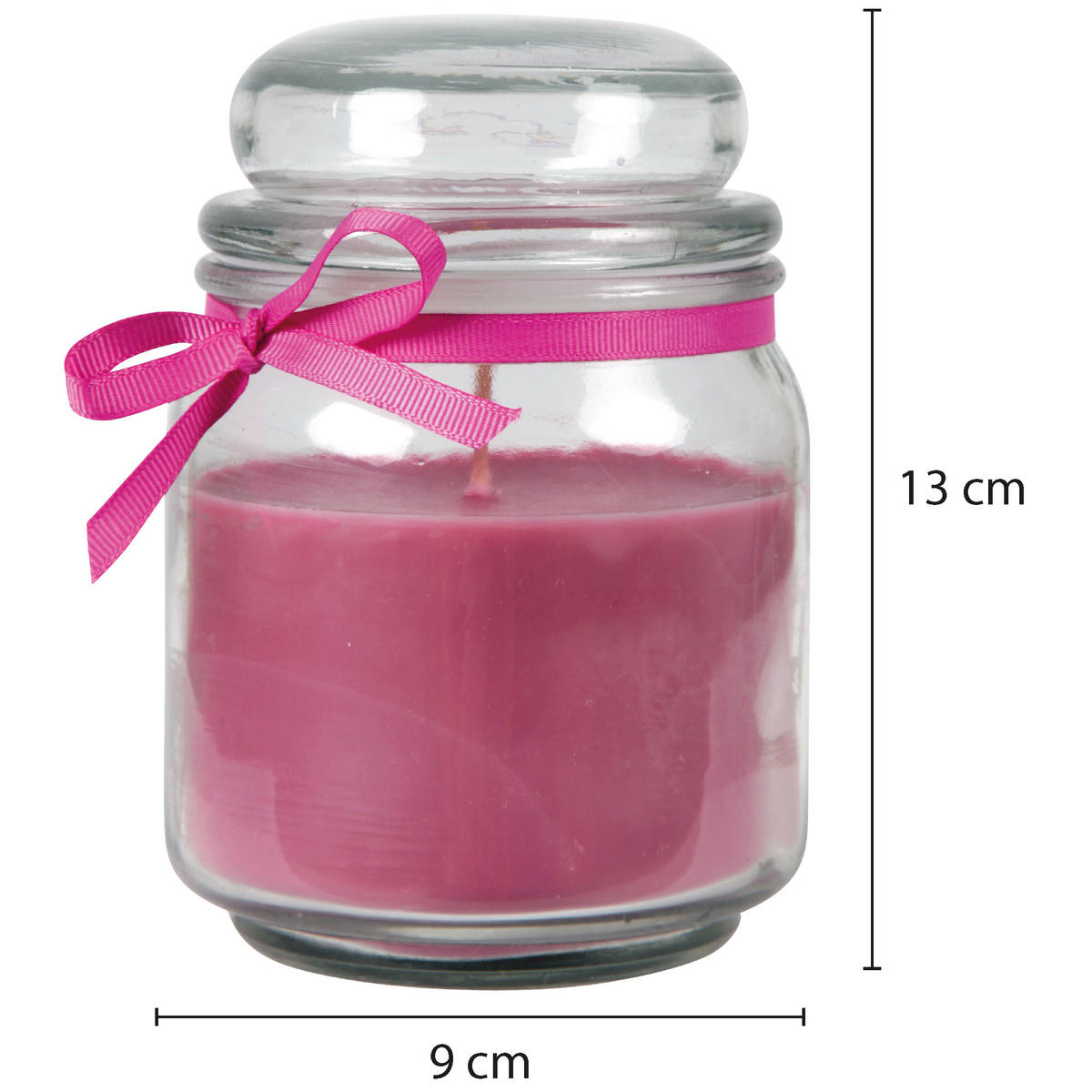 DUFTKERZE im Bonbonglas mit Deckel Lavendel 70h - Lila, Glas (9/13cm)