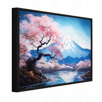 BILDER mit Rahmen Vulkan Fidschi Blau 100x70 cm - Multicolor, Holzwerkstoff (100/70cm) - Wallarena