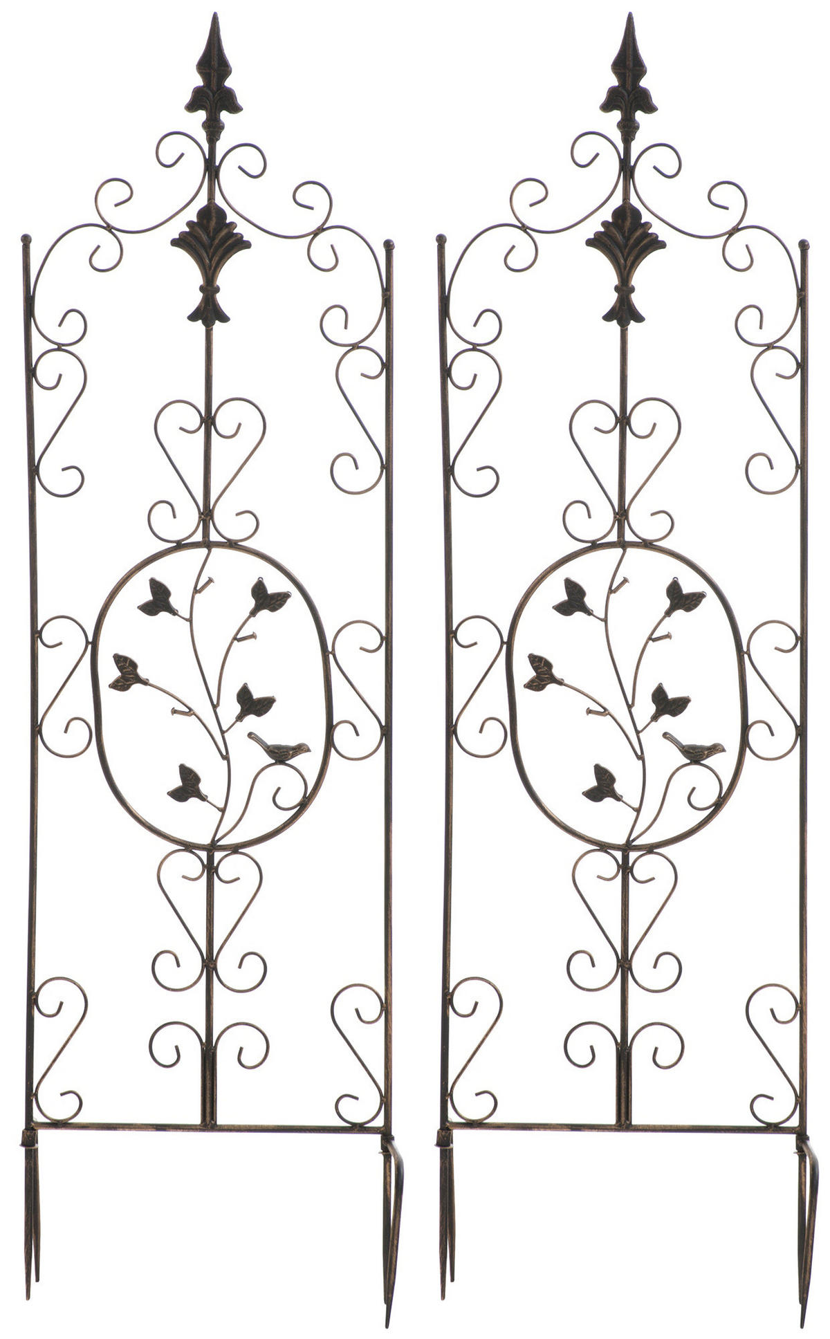 RANKGITTER Burg - 2er Set bronze - Braun, Metall (35/122/7cm) - TPFLiving