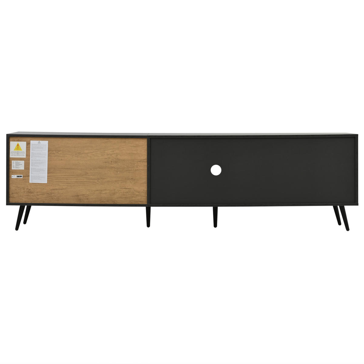 TV-SCHRANK in Grau/Braun mit 3 Türen und Kabeldurchführungen 200/40/55.5 cm - Grau, Holzwerkstoff (200/55.5/40cm) - Redom